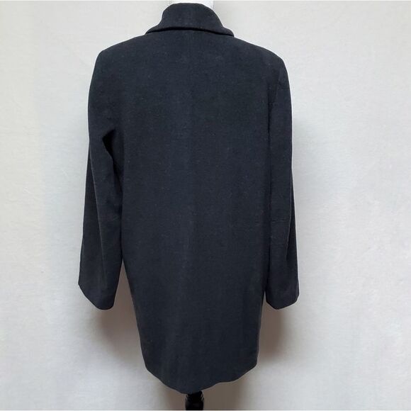 KRISTEN Blake Charcoal Wool Blend Shawl Collar Satin Lined Oversized Overcoat - Picture 9 of 16